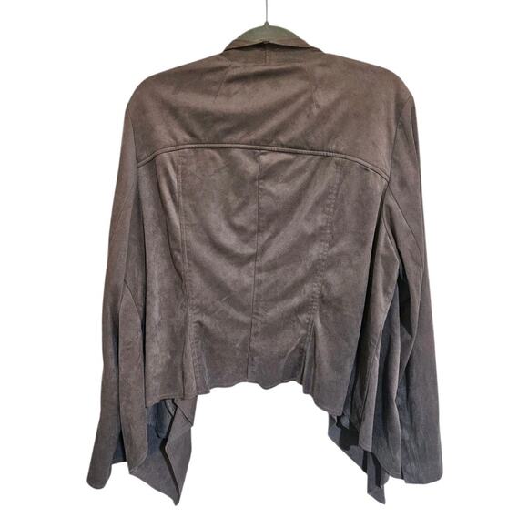 Kut From the Cloth Brown Faux Suede Long Sleeve Jacket 1X - Picture 2 of 3